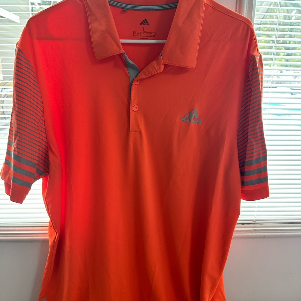 Adidas Orange Polo Shirt Vibrant Athletic Style